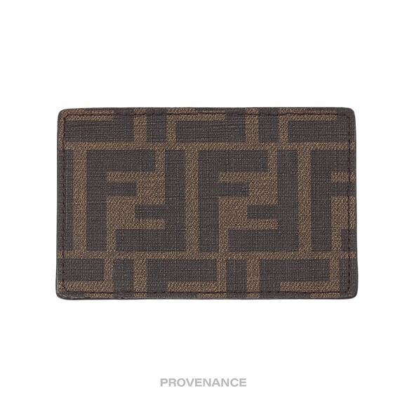 🔴 Fendi Card Holder Wallet NM - FF Zucca Canvas Black - Picture 1 of 5